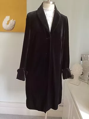 Velvet Black Coat Size 16 Riding Victoriana Witchery • £39