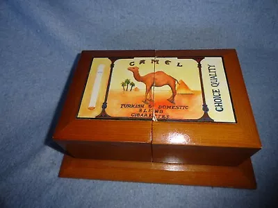 Vintage Camel Cigarette Case Wooden Vanity Jewelry Type Box Thomas Museum Series • $29.99