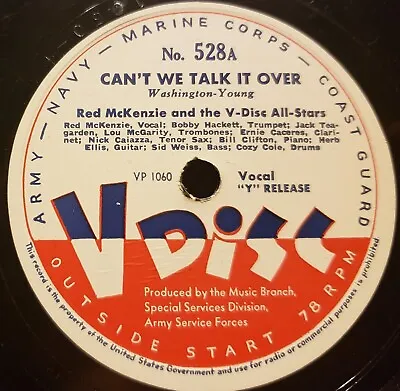 V-Disc No.528 Red McKenzie All Stars We Can Talk It Over- Machito Afro Cubans • $14.99