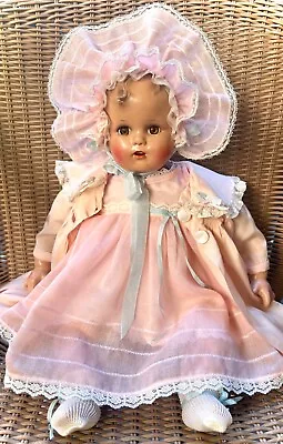 VTG 1945 Ideal Baby Beautiful Miracle On 34th St. Doll 22” Pristine PINK Outfit • $549.99