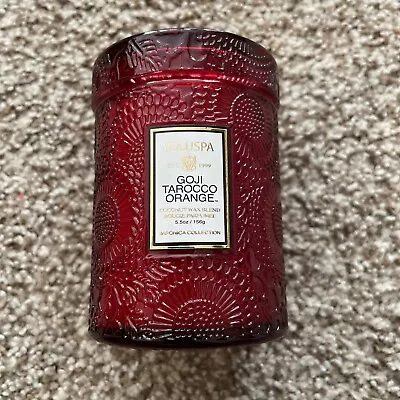 Voluspa Goji Tarocco Orange Candle In Red Glass Jar 5.5 Oz • $25.95