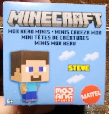 Mattel - Minecraft Mob Head Boxed Mini Figures - STEVE 1 Inch • $13