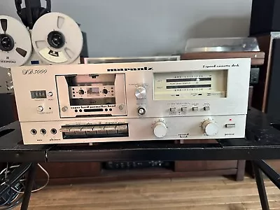 MARANTZ SD3000 2 SPEED CASSETTE DECK Parts Or Repair Functions Work No Sound • $99.99