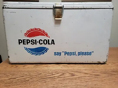 Pepsi Cola  Say Pepsi Please  Vintage Metal Cooler. • $285
