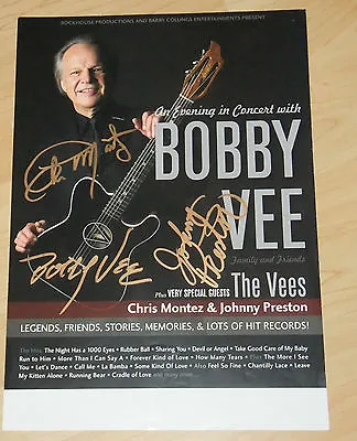 Bobby Vee Chris Montez Johnny Preston Signed Poster • $80.93