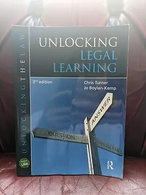 Unlocking Legal Learning By Chris Turner Jo Boylan-Kemp (Paperback 2012) • £5