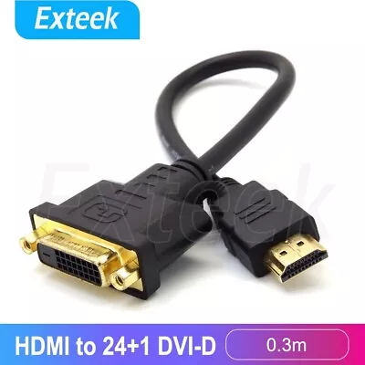 HDMI Male To DVI-D 24+1 Female Converter PC TV HD HDTV Display Adapter Cable • $6.95