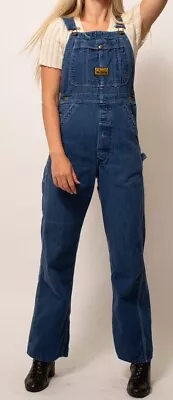 Vintage Washington Dee Cee Bib Dark Wash Denim Overalls 26 32x36 • $50