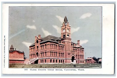 Vancouver Washington WA Postcard Clark County Court House C1905 Vintage Antique • $29.95