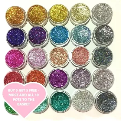 Chunky Fine Holographic Glitter Pots Party Craft Art Face Nail Sparkle Festival • £1.69