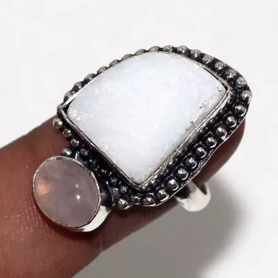 Hememorphite Rose Quartz Ring Handmade Gemstone Super Gift US Size 8 MJ • $2.99