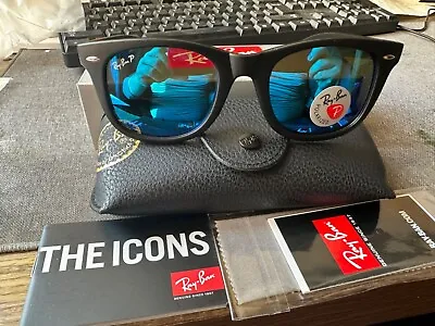 RayBan.Wayfarer RB 2140 902/57 54mm Tortoise W/ Classic Blue Polarized Lens • $20.50