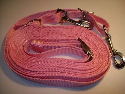 Horse Drawn Buggycartharness Mini/Pony Pink Ex. Long Heavy Nylon Driving Reins • $23.50