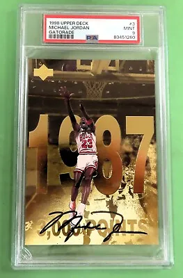 1998 Upper Deck Michael Jordan Gatorade Postcard Nba Facimile #3   Mint Psa 9 • $72