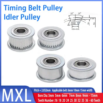 MXL Idler Pulley 16T-60T Bore 3mm - 15mm For 6mm 10mm 15mm Belt 3D Printer CNC • $3.65