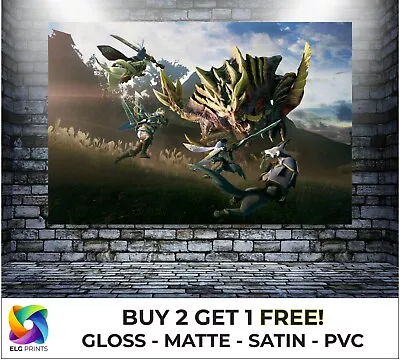 Monster Hunter Rise Gaming Large Poster Art Print Gift In Multiple Sizes • $4.36