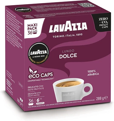 £10.70 • Buy Lavazza A Modo Mio Lungo Dolce, Coffee Capsules, 100% Arabica, Sweet And Smooth 