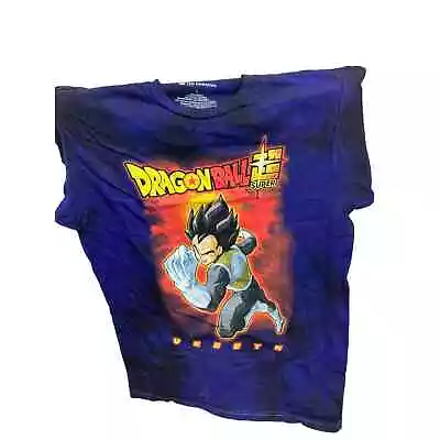 Dragon Ball Super Vegeta Shirt Size L Short Sleeve Blue Tie Dye • $15