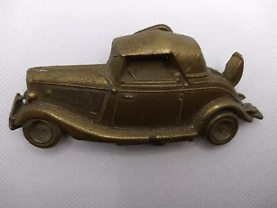 Vintage Solid Brass Baron Belt Buckle  #6007 Cabriolet Mercedes? 1978 • $19.99