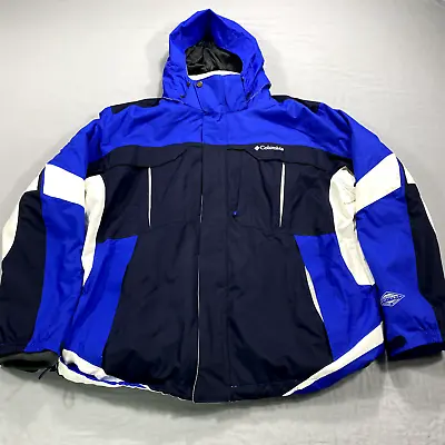 Columbia Bugaboo Jacket Mens XL Blue Interchange 3-in-1 Fleece Lined Omni Tech • $88.88