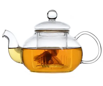 Heat Resistant Glass Teapot Flower Tea Pot With Infuser Tea Leaf Herbal Coffee • $19