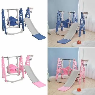 £79.95 • Buy Kids Swing Slide Set Playground Hoop Children Play Centre Outdoor Garden Toddler