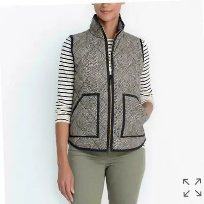 J Crew Herringbone Quilted Puffer Vest WOMENS SZ XS XSMALL BLACK EUC • $19.99