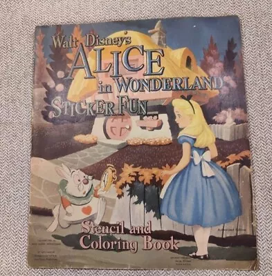 1951 Walt Disney’s Alice In Wonderland Sticker Fun Book 2193-25 Book Vintage • $25