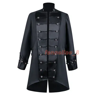 Mens Solid Color Button Punk Steampunk Halloween Medieval Vintage Tuxedo Jackets • $47.79