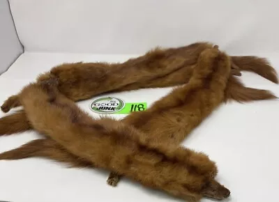 Vintage Genuine 3 Complete Mink Fur Collar Stole Wrap Scarf • $39.99