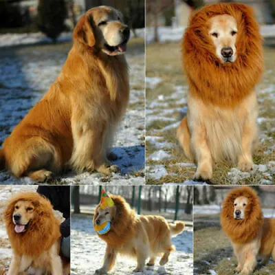 £5.69 • Buy Christmas Pet Clothes Fancy Dress Up Costume Cat Lion Mane Wig For Large Dogs