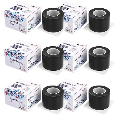 6 Rolls Black Dental Medical Barrier Film Tape Adhesive Roll-7200 Sheets 4  X 6  • $60.02