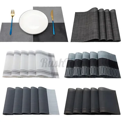 $12.95 • Buy Set Of 4 PVC Placemats Non-Slip Heat Insulation Dining Kitchen Table Place Mats