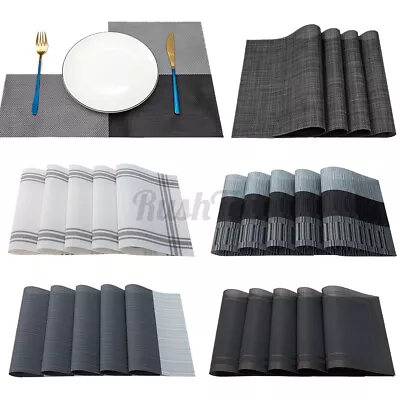 Set Of 4 PVC Placemats Non-Slip Heat Insulation Dining Kitchen Table Place Mats • $11.35