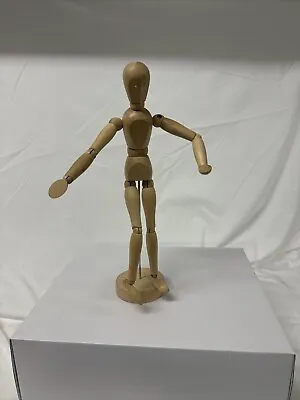 Vintage Wood Artist Mannequin Poseable Male 13 1/2” With Stand • $14.99