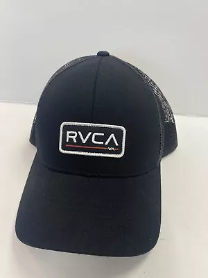 RVCA Hat Cap Snapback Black Patch Adjustable Mesh Mid Fit NWOT • $14.95