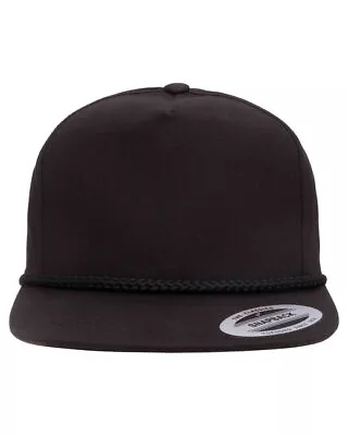 Yupoong YP6002 Unisex 5-Panel Structured Cotton/Poly Poplin Golf Snapback Cap • $11.63