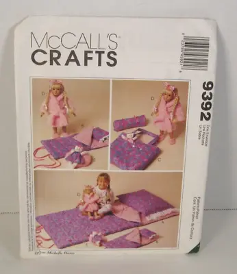 McCall's Crafts 9392 Slumber Party For Child & 18  Doll Sleeping Bag Pattern UC • $9.25
