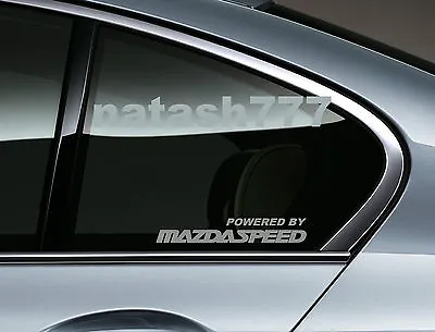 Powered By MAZDASPEED Mazda RACING RX8 Decal Sticker Emblem Logo SILVER Pair • $17.95