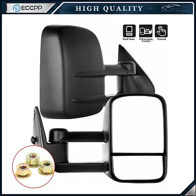 Pair Manual Tow Mirrors For 99-06 Chevy Silverado GMC Sierra 1500 2500 3500 HD • $60.59