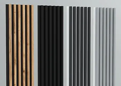Wall Slats Paneling Wooden Panels Oak Black Grey White Lamele 240cmx88cm • £139.90