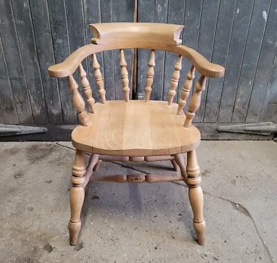 Antique Style Captains Smokers Bow Chair Desk Chair Armchair • £249