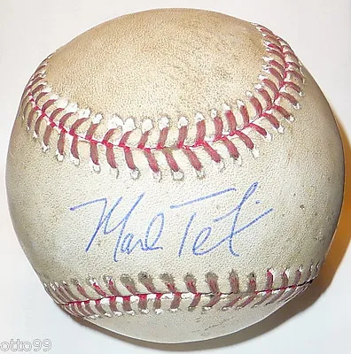 MARK TEIXEIRA SIGNED 4/19/12 GAME USED NY YANKEES Vs TWINS @ STADIUM BASE BALL • $225