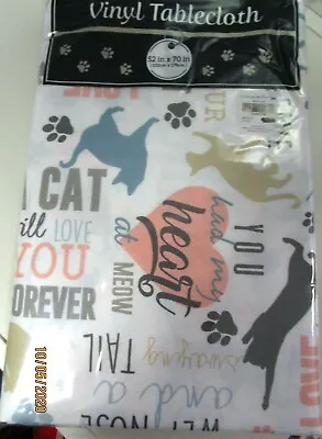 Tablecloth..vinyl...cats..a Cat Will Love You Forever • $10.99