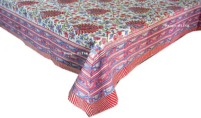£39 • Buy Indian Hand Block Print Tablecloth 100%Cotton Floral Rectangular 60*90 Inches