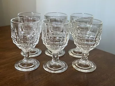 VINTAGE JACOBEAN Set 6 Clear Liqueur Sherry Glasses • £15