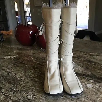 Hush Puppies Winter White  Tall Boots Womans  Vintage Sz 8.5 • $34