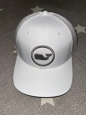 Vineyard Vines Whale Dot Golf Performance Trucker Hat Cap Adjustable Mesh White • $34.95