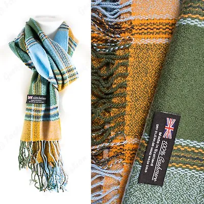 Women Men 100% CASHMERE Scarf Solid Plaid Wool SCOTLAND High Quality Winter • $7.69