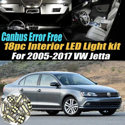 18Pc Canbus Error Free White Car Interior LED Light Kit For 2005-2017 VW Jetta • $20.89